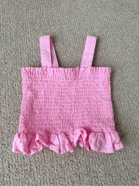 Cotton On Pink Smocked Ruffle Tank Top